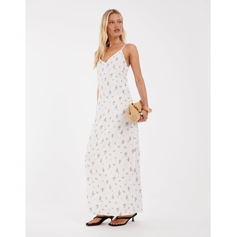 Object ditsy floral cami maxi dress in white