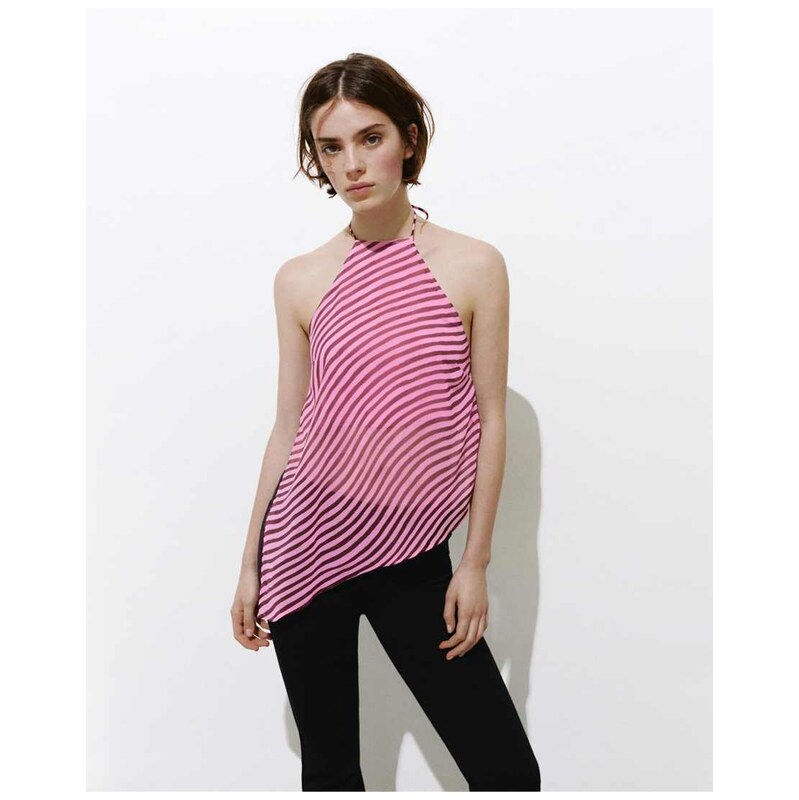 Pull&Bear Wavy halter top in pink