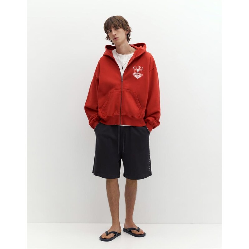 Pull&Bear Studded jogging bermuda shorts in grey