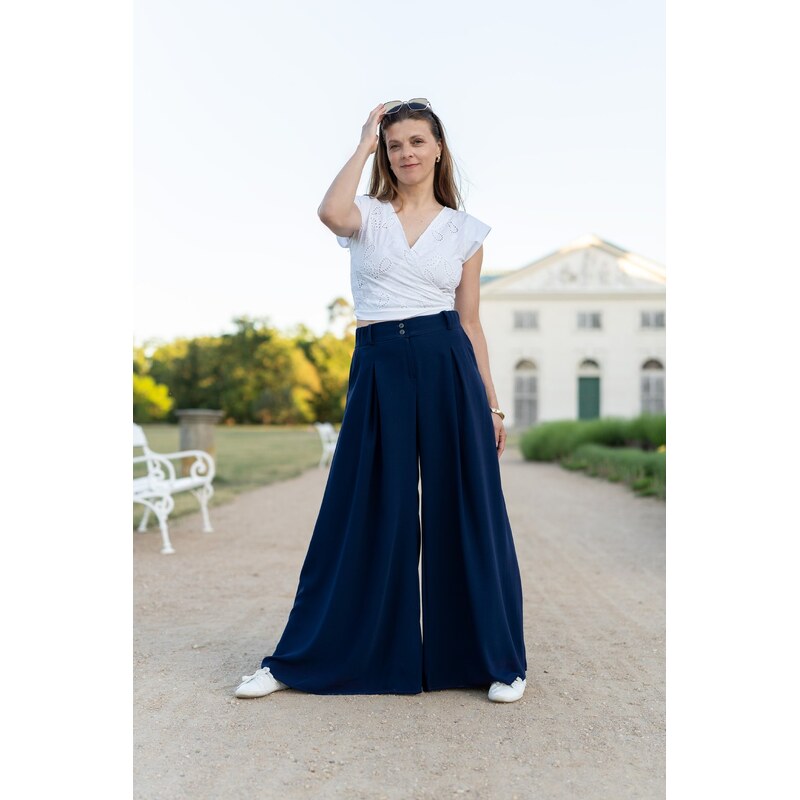 Letní kalhotová sukně se záhyby