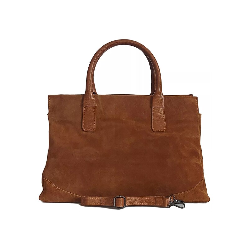 Kožená kufříková kabelka Vera Pelle WKXL85 camel