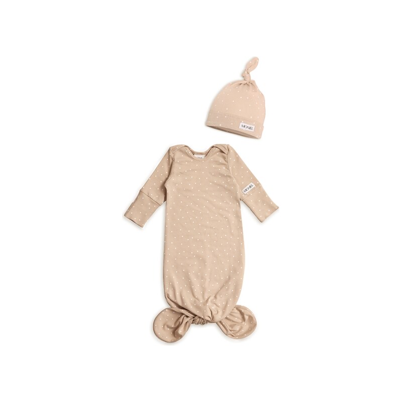 Moniel body + čepička souprava do porodnice pro novorozence Dots