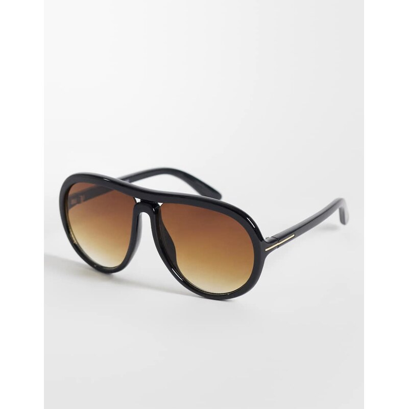 Reclaimed Vintage oversized aviator with light lens in brown