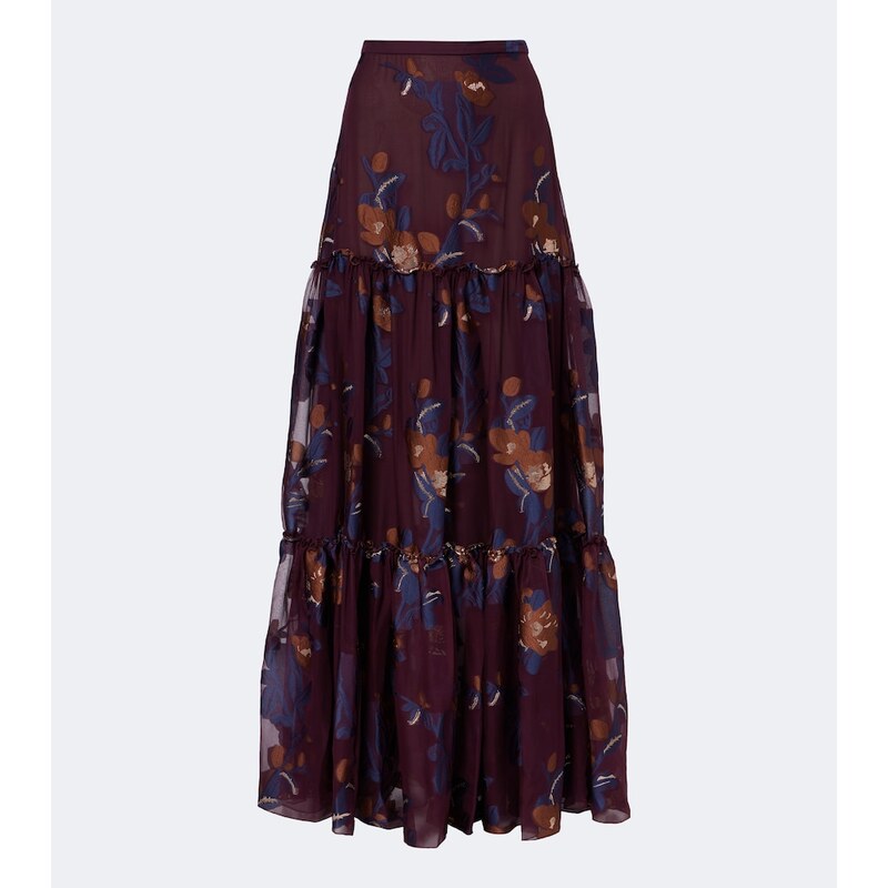 Etro Tiered silk-blend jacquard maxi skirt