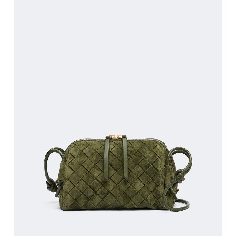 Bottega Veneta Concert Intrecciato Mini suede crossbody bag