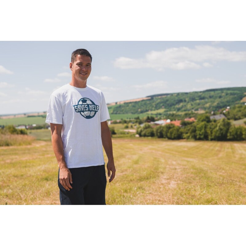 TRIČKO UNISEX SAVES HELP - FOTBAL - Ball - White - SHFT006