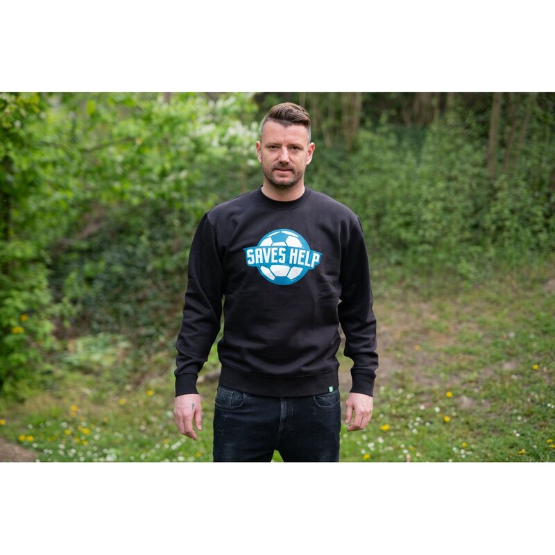 MIKINA BEZ KAPUCE UNISEX SAVES HELP - Fotbal - Ball - Black -