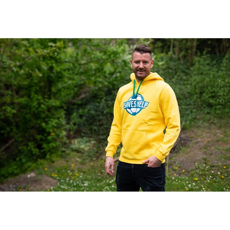 MIKINA S KAPUCÍ UNISEX SAVES HELP - Fotbal - Ball - Yellow -