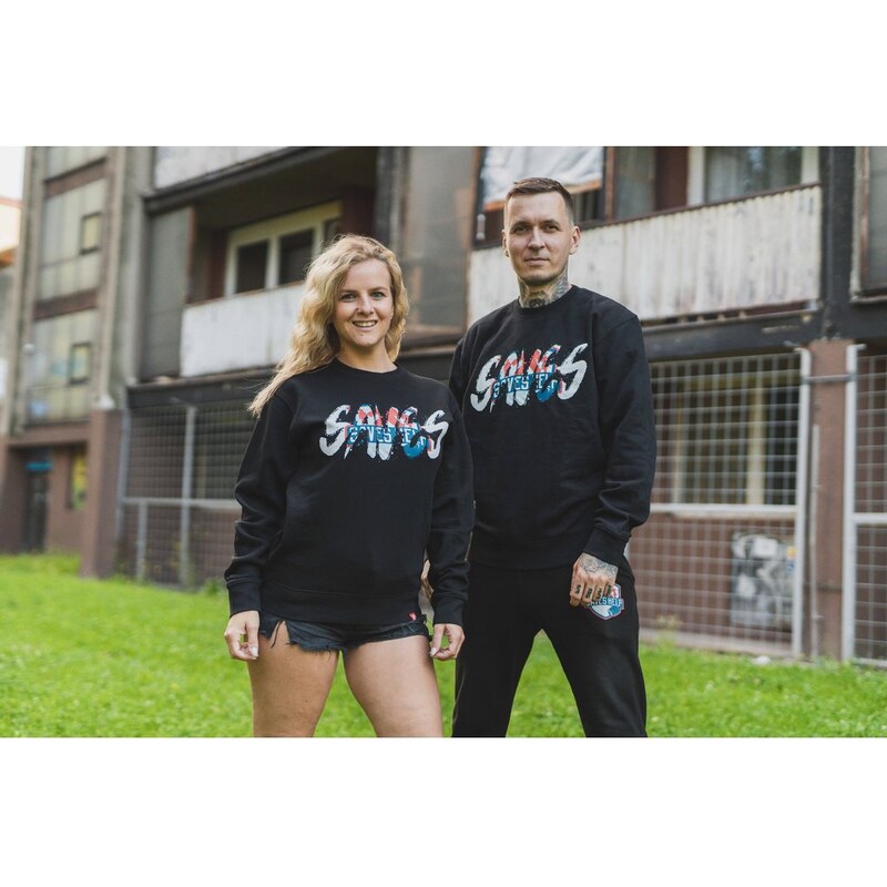 MIKINA BEZ KAPUCE UNISEX SAVES HELP - 5yrs - Black - SHPM023