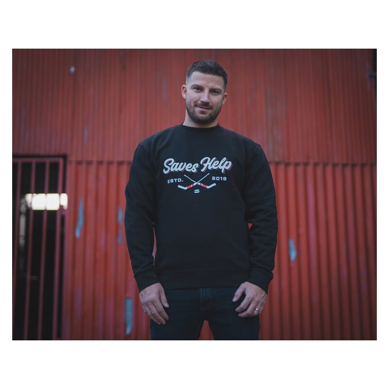 MIKINA BEZ KAPUCE UNISEX SAVES HELP - Crossed - Black - SHPM024