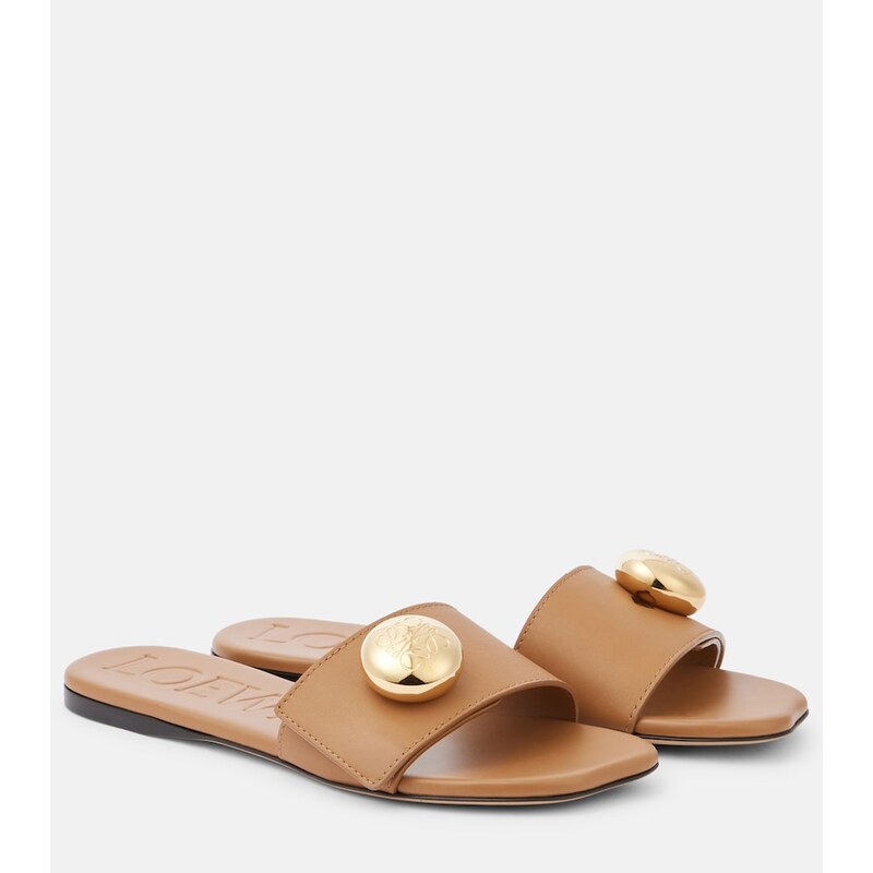 Loewe Pebble kůže pantofle pro ženy