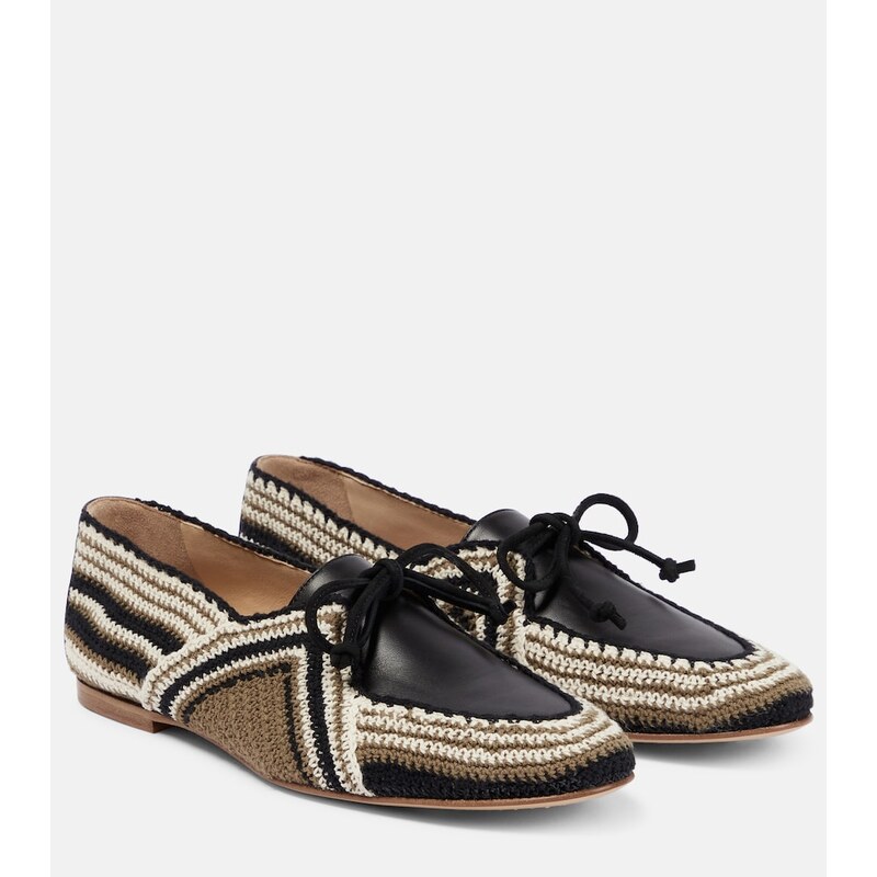 Gabriela Hearst Hays leather-paneled crocheted loafers