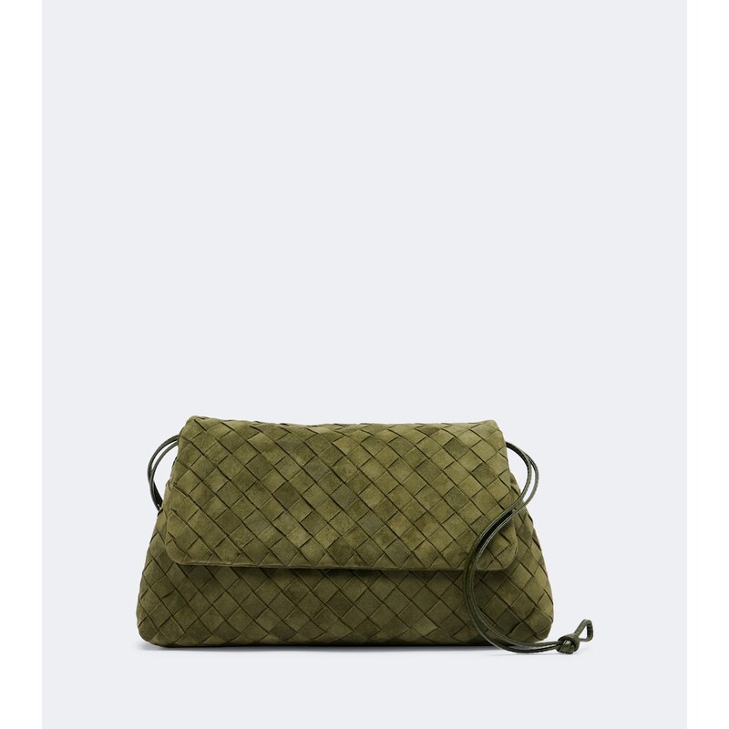 Bottega Veneta Giorno Intrecciato suede crossbody bag