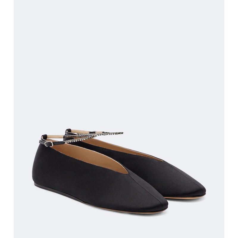 Le Monde Béryl Olympia embellished satin ballet flats