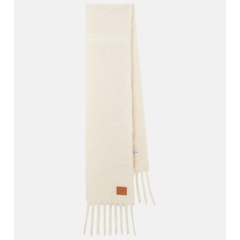 Loewe Fringed mohair and wool-blend scarf