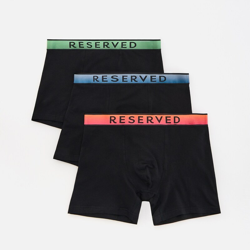 Reserved - Sada 3 boxerek long - černý