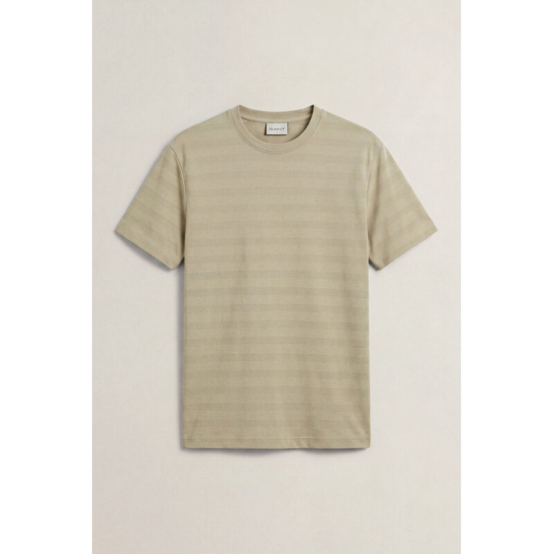 TRIČKO GANT TEXTURE STRIPE SS TSHIRT OAT BEIGE