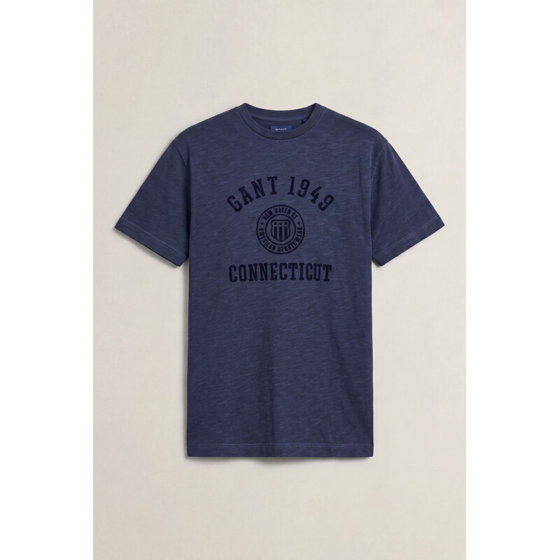TRIČKO GANT TONAL EMBROIDERED SS TSHIRT EVENING BLUE