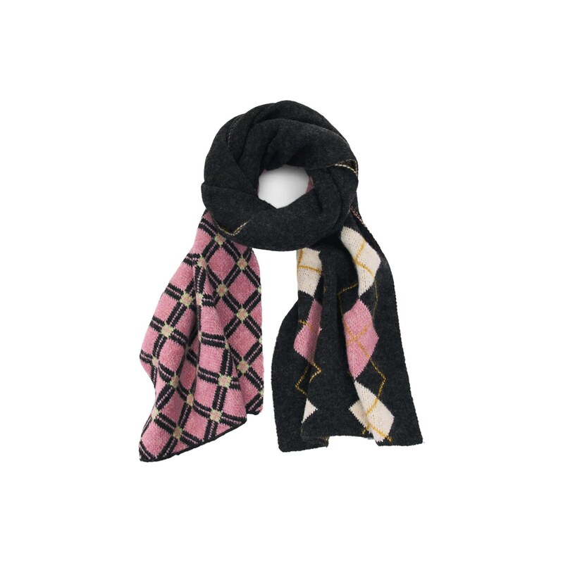 Desigual Šála béžová / pink / černá