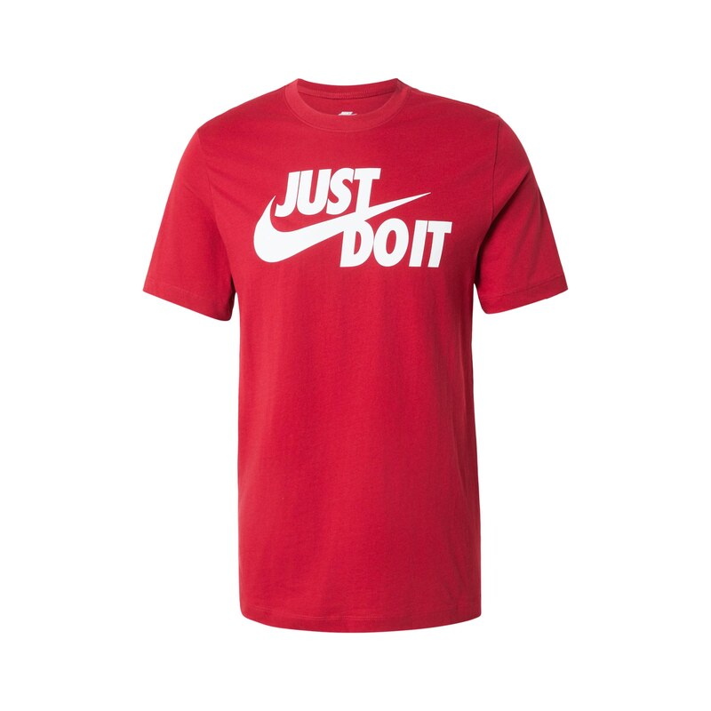 Nike Sportswear Tričko Swoosh červená / bílá