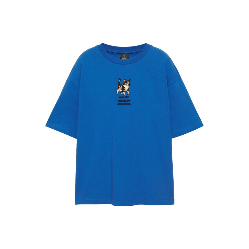 Pull&Bear Tričko modrá / pueblo / černá / bílá