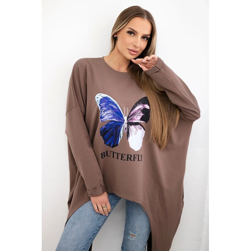 Kesi Halenka s potiskem oversize mocca