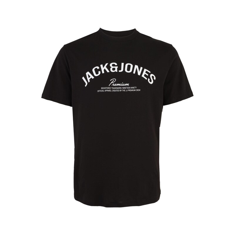 Jack & Jones Plus Tričko JPRBLATOMMY černá / bílá