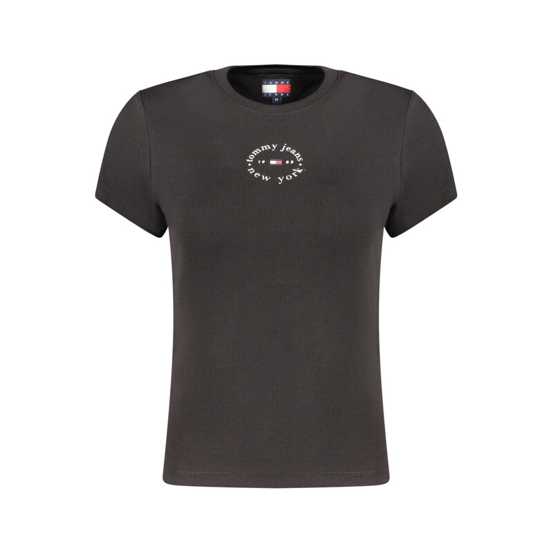 TOMMY HILFIGER WOMENS SHORT-SLEEVE T-SHIRT BLACK