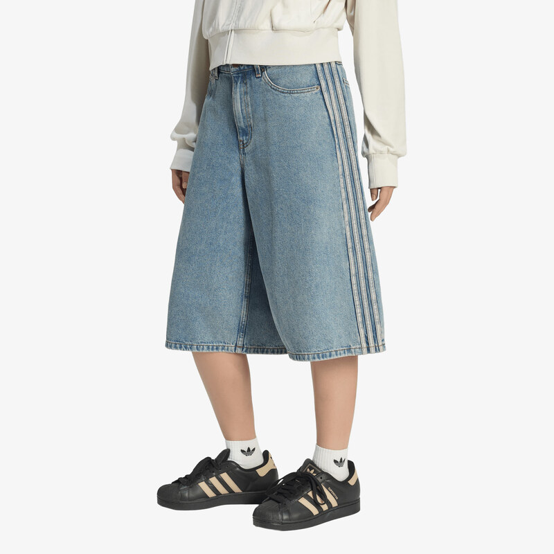 adidas Originals Šortky adidas Mid Rise Denim Jorts Worn Blue