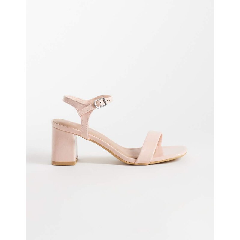 New Look blocked heeled sandal in light pink