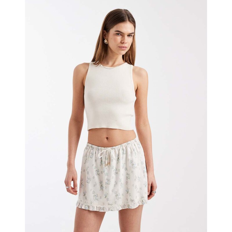 Cotton On edie low rise mini skirt in ditsy blue