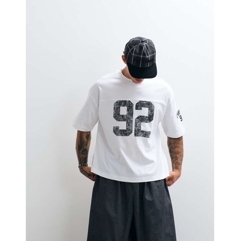 ASOS DESIGN boxy oversized t-shirt with cut and sew panelling