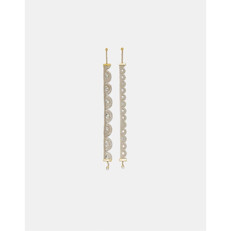 Stradivarius Set of 2 mirror choker necklaces in gold-Yellow