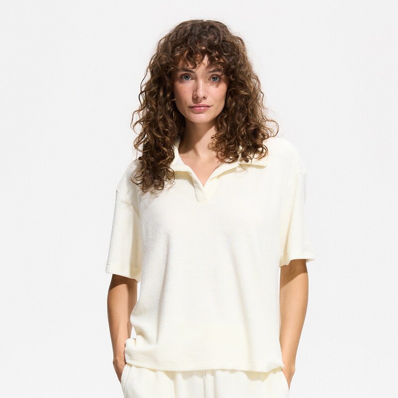 Reserved - Oversize halenka s límečkem - bílá