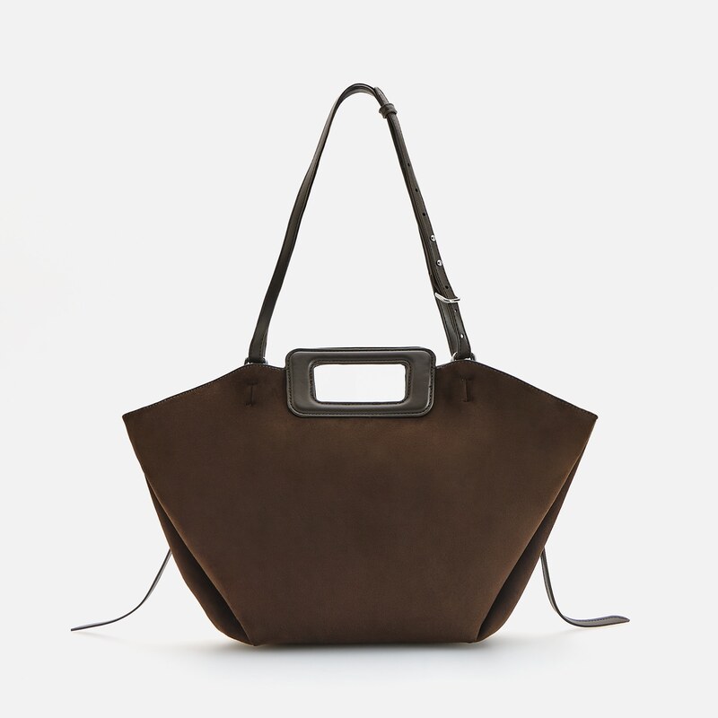 Reserved - LADIES` HANDBAG - tmavě hnědá