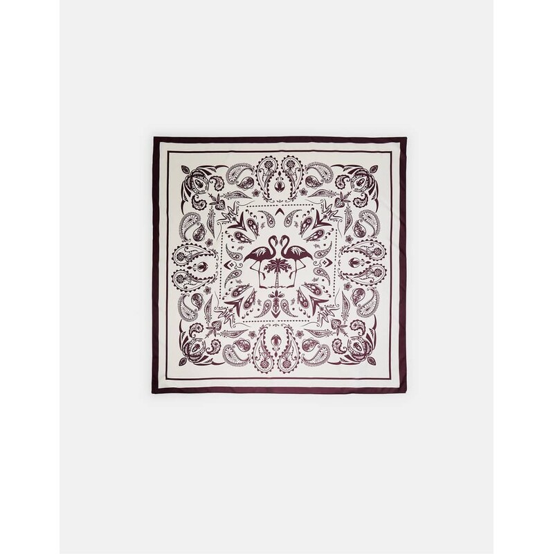 Stradivarius Flamingo scarf in ecru-White