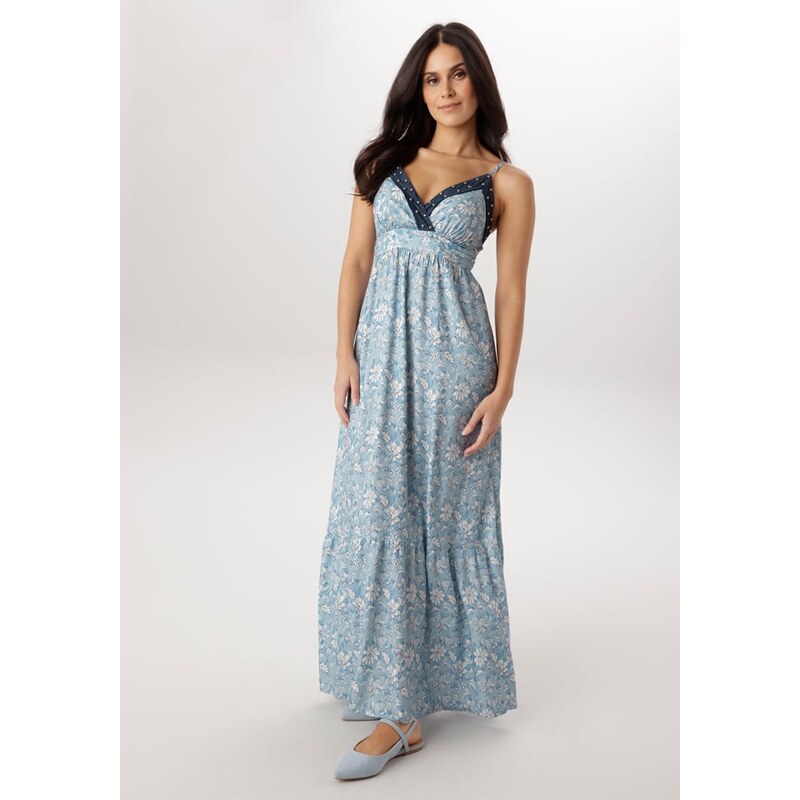 Šaty Aniston Hellblau/ Weiß 7656438