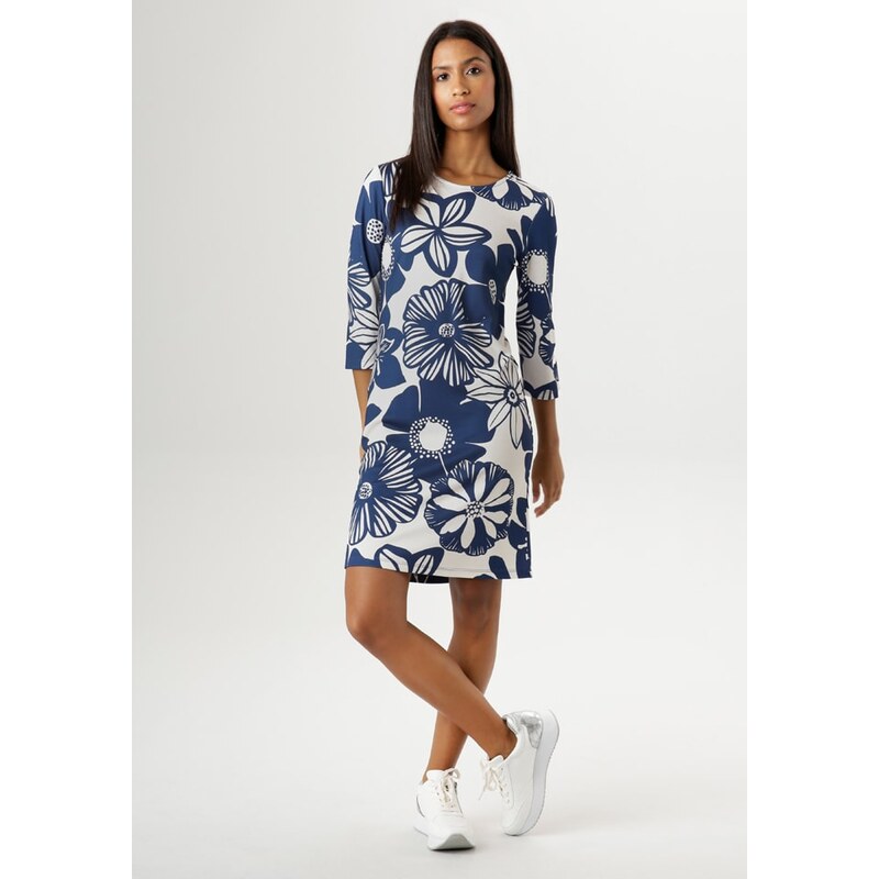 Šaty Aniston Blau/ Weiß 1335855