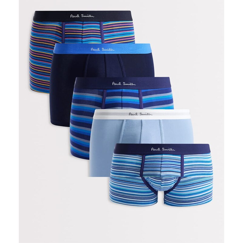 PS Paul Smith 5 pack trunks signature stripe in blue multi