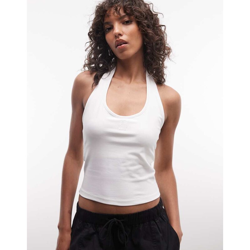 Nike halter neck top in white