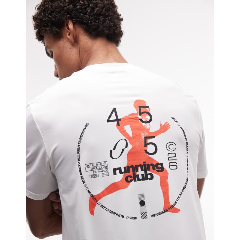 4505 nylon performance mesh quick dry back print running t-shirt