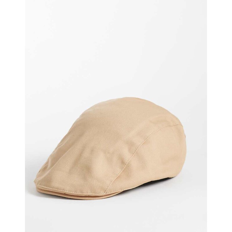ASOS DESIGN flat cap in camel-Blonde