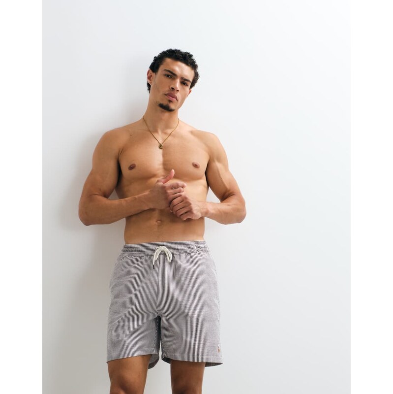 Polo Ralph Lauren traveller striped seersucker swim trunks in