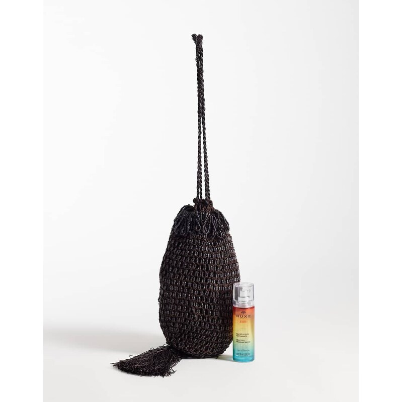 Mango small beaded handbag in brown