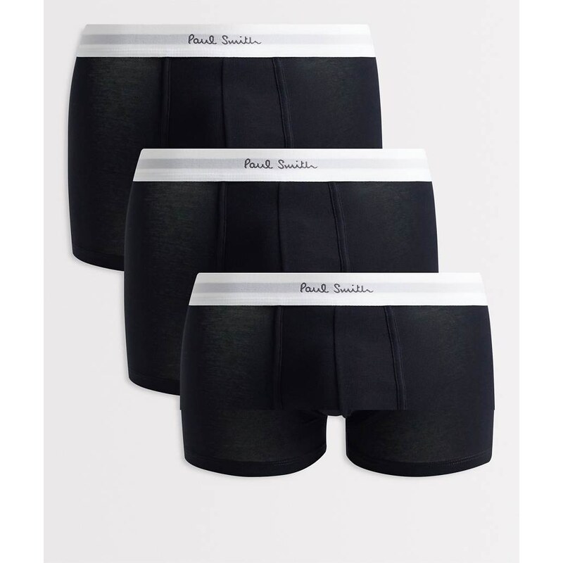 PS Paul Smith trunks 3 pack with white waistband in black