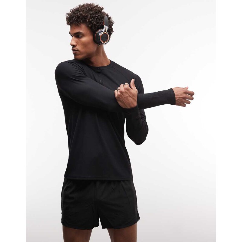 4505 lightweight performance waffle henley long sleeve with