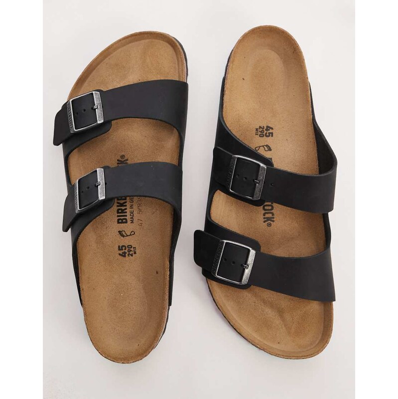 Birkenstock Arizona oiled leather sandals in black