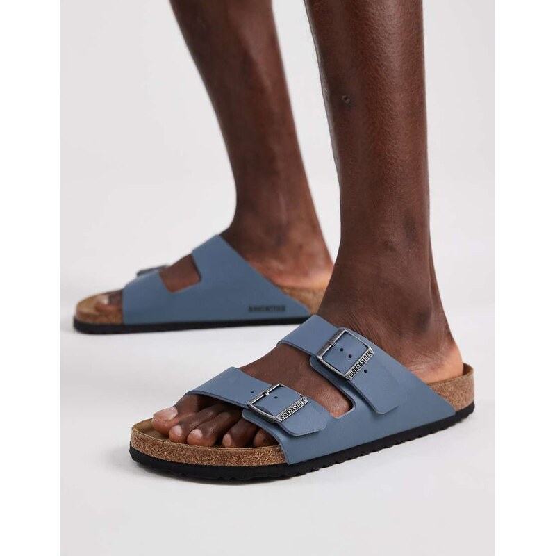 Birkenstock Arizona birko-flor sandals in basalt grey-Blue