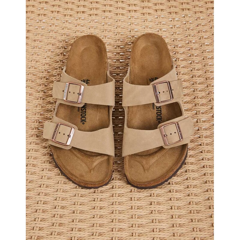 Birkenstock Arizona oiled leather sandals in tabacco brown