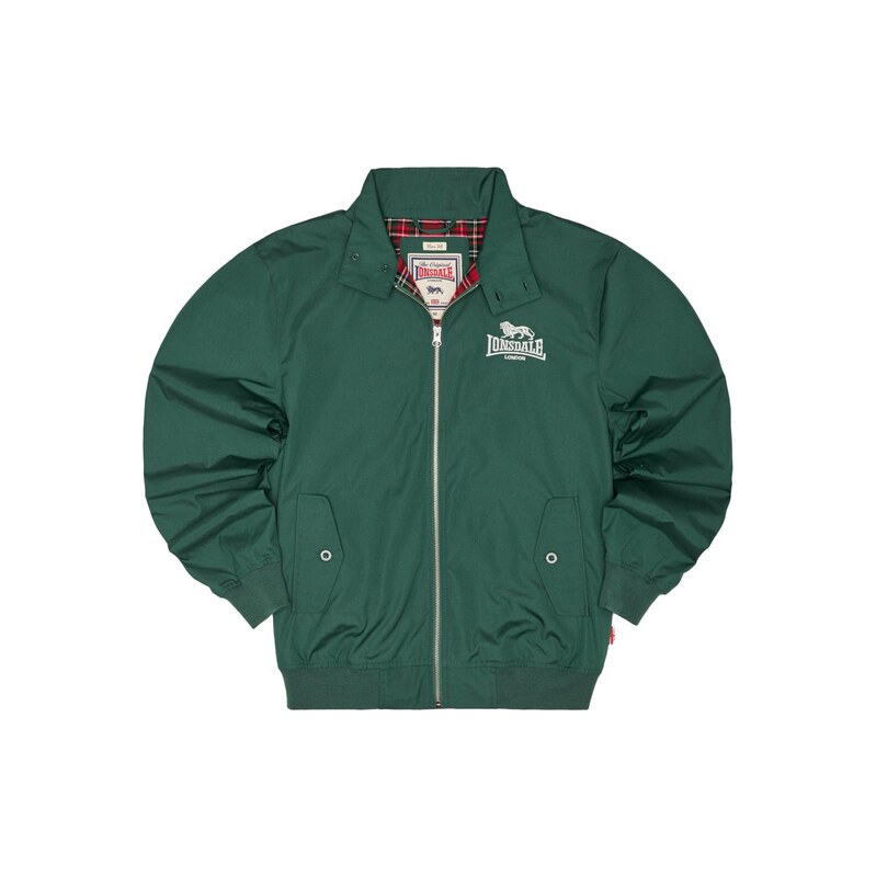 LONSDALE Přechodná bunda Classic tmavě zelená / bílá